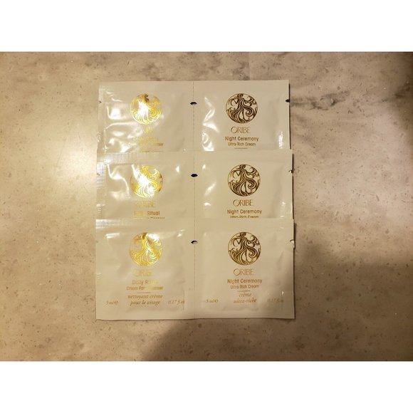 Oribe Daily Ritual & Night Ceremony Cream Face Cleanser Set Of 3 Packets New - Picture 1 of 2